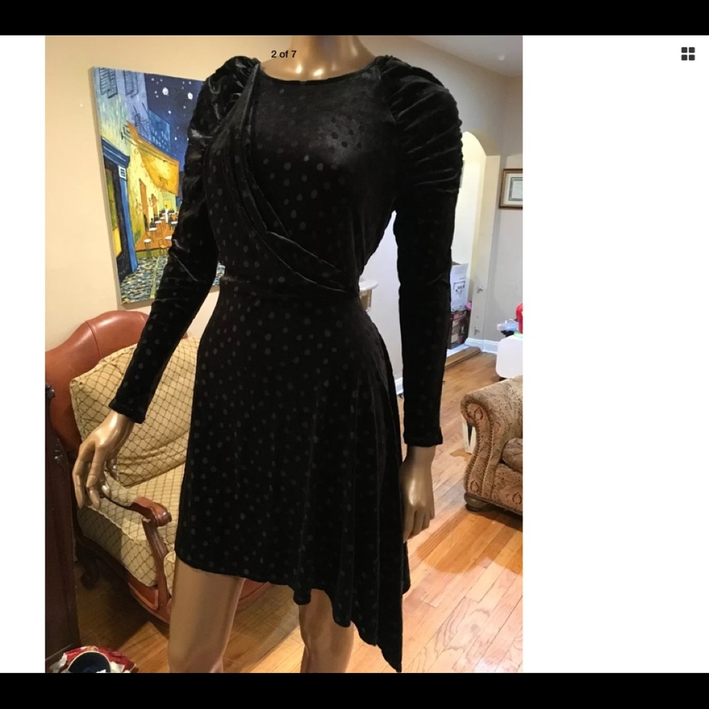 NWT topshop velvet asymmetrical dress size 8 - Picture 2 of 8